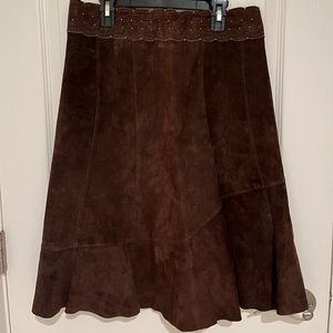 Cabi Vintage Western Brown Suede Skirt Size 2